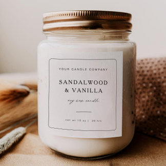 Minimal Square Candle Brand Label Product Sticker