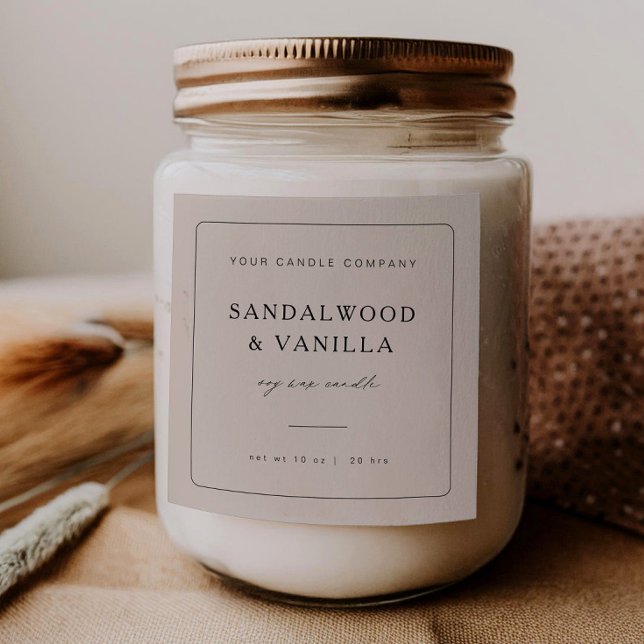 Minimal Square Candle Brand Label Product Sticker (Creator Uploaded)