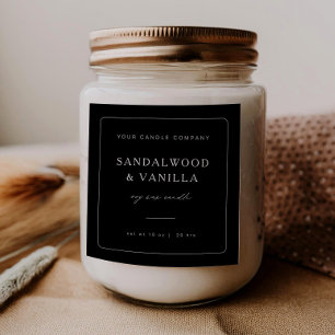 Minimal Square Candle Brand Label Product Sticker