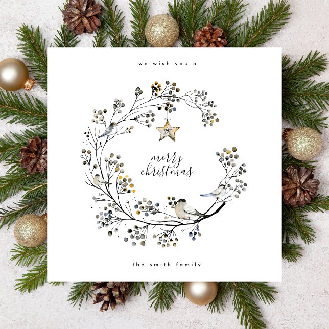 Minimal Square Flat Card Merry Christmas Star Card (Creator Uploaded)