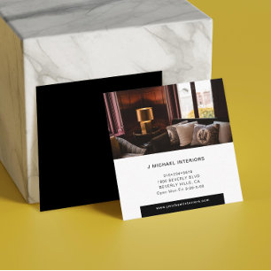 Minimal Square Professional Interior Design Business Card