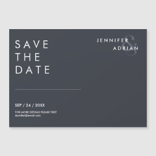 Minimal Squid Ink Modern Wedding Save The Date