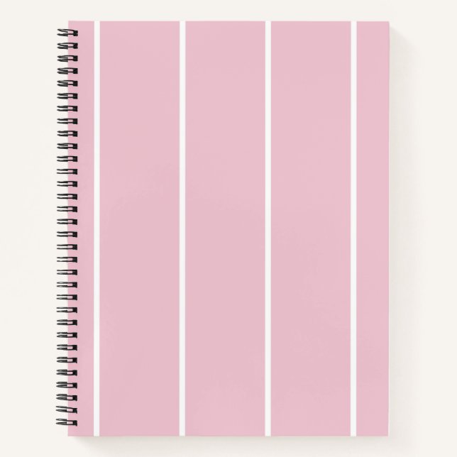 Minimal Stripe Pattern Notebook pink (Front)