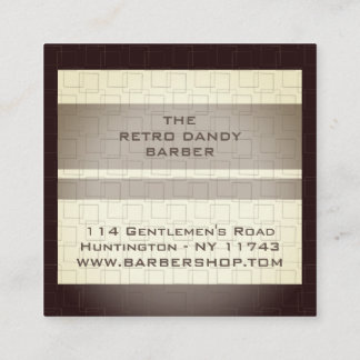 Minimal Stripes Brown Retro Chic Manly Barbershop Square Business Card