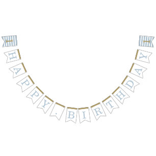 Minimal Stripes Personalized Birthday Bunting