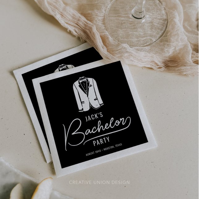 Minimal Stylish Bachelor Party Decorations Napkin (Creator Uploaded)