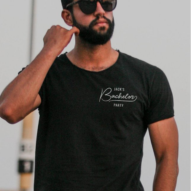 Minimal Stylish Bachelor Party T-Shirt (Creator Uploaded)