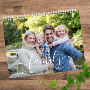 Minimal Stylish Create Your Own Family Photo 2026 Calendar