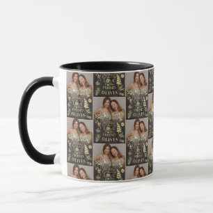 Minimal Stylish Name Photo Friend Birthday Mug