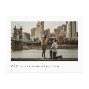 Minimal Stylish Wedding Memory Keepsake Photo Canvas Print