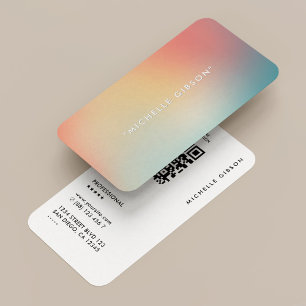 Minimal Stylist Peach Teal Aesthetic Business Card