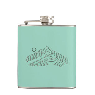 Minimal sun and moon hip flask