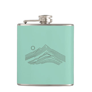Minimal sun and moon hip flask