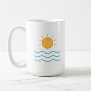 Minimal Sun and Waves Coffee Mug
