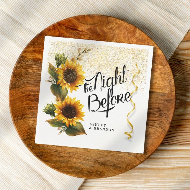 Minimal Sunflowers Rehearsal Dinner Napkin (Creator Uploaded)