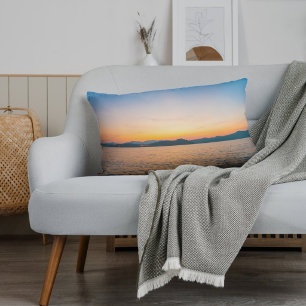 Minimal Sunrise Water Reflection Calm Aesthetic Decorative Cushion