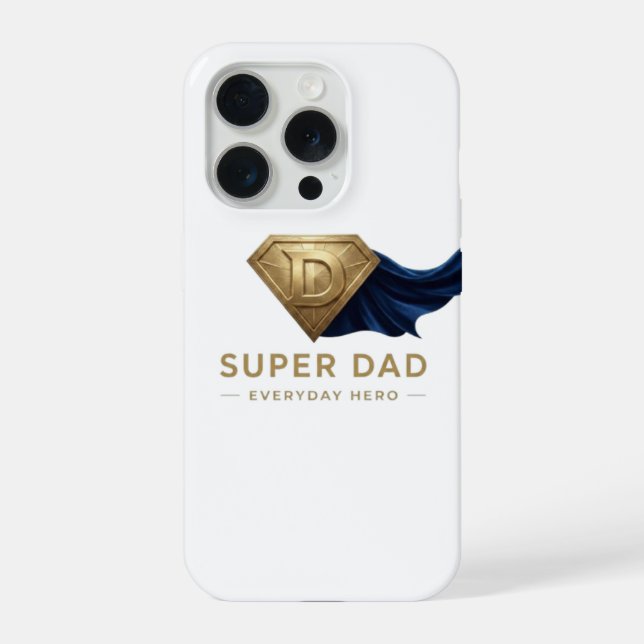 Minimal Superhero Father’s Day Design iPhone Case (Back)