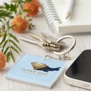 Minimal Superhero Father’s Day Design Key Ring