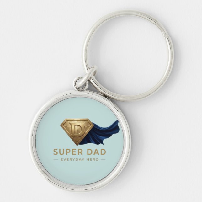 Minimal Superhero Father’s Day Design Key Ring (Front)
