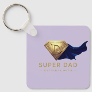 Minimal Superhero Father’s Day Design Key Ring