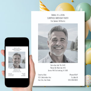 Minimal Surprise Birthday Invitations Digital