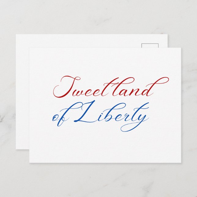 Minimal Sweet Land of Liberty 4th of July America Postcard (Front/Back)