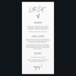 Minimal Tall Menu Wedding Classic Meal Card G400<br><div class="desc">Our tall paper menu card is perfect to let your guests know which meal options are available at your wedding or event. This item is part of our Gwen wedding invitation suite G400,  please visit our store to view the collection of coordinating items.</div>