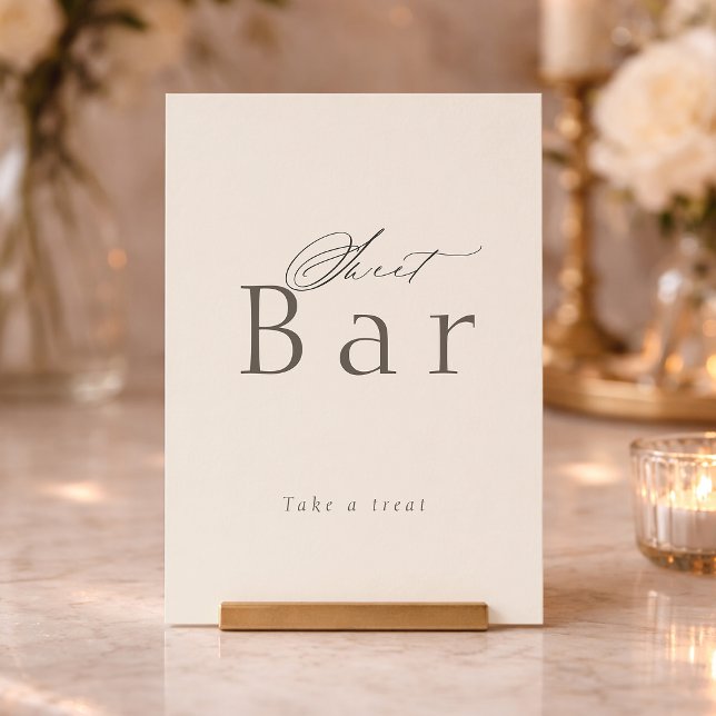 Minimal Taupe Dessert Table Sign Invitation (Creator Uploaded)