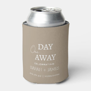 Minimal Taupe & White One Day Away Wedding Party Can Cooler