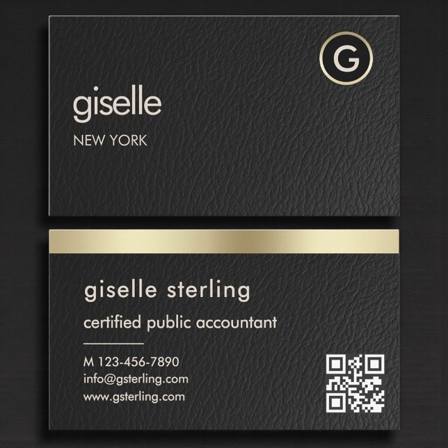 Minimal Tax Accountant CPA Faux Leather Business Card (Creator Uploaded)