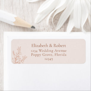 Minimal Terracotta Botanical Address Label Return Address Label