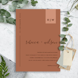 MINIMAL TERRACOTTA RUST ORANGE TYPOGRAPHY WEDDING INVITATION