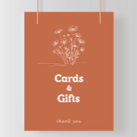 Minimal Terracotta Wildflower Cards and Gifts Sign