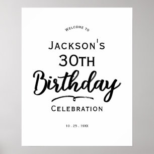 Minimal Text 30th Birthday Foam Board Poster