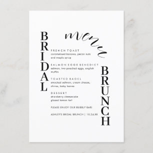 Minimal Text Bridal Brunch Menu