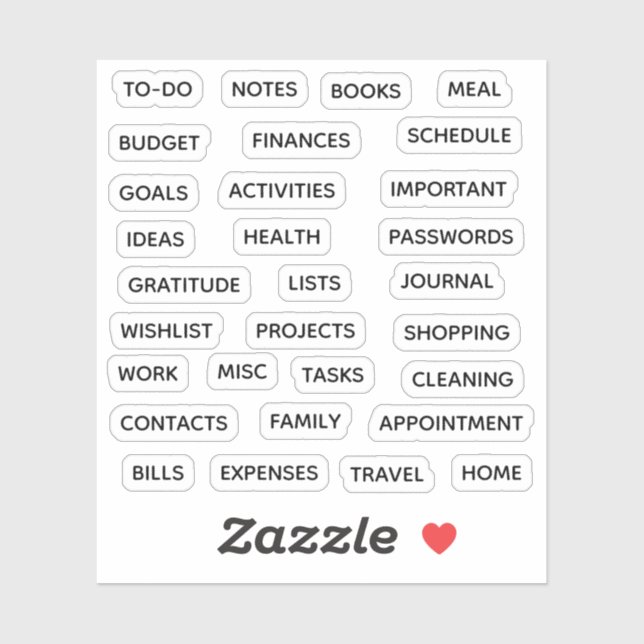 Minimal Text Planner Tab Label Binder Divider Tab  (Sheet)