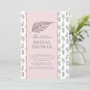 Minimal Text Rosy Blush Script Bridal Shower Invitation