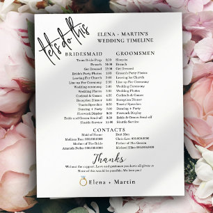 Minimal Text Script Wedding Day Timeline