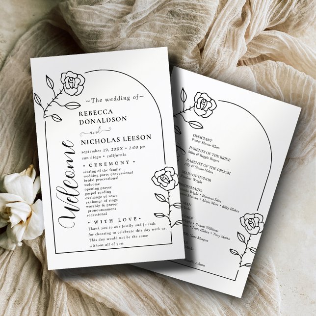 Minimal Text Script Wedding Program (Creator Uploaded)