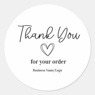 Minimal Thank You for your Order Small Business Classic Round Sticker