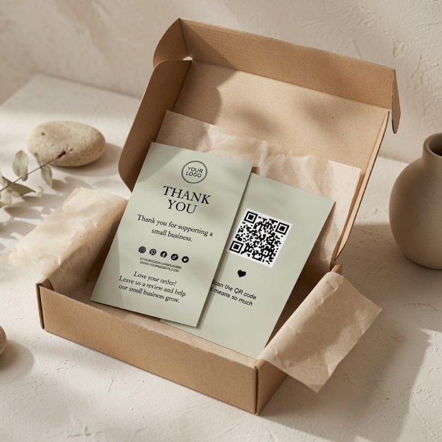 Minimal Thank You Insert Card with QR Code  (Creator Uploaded)