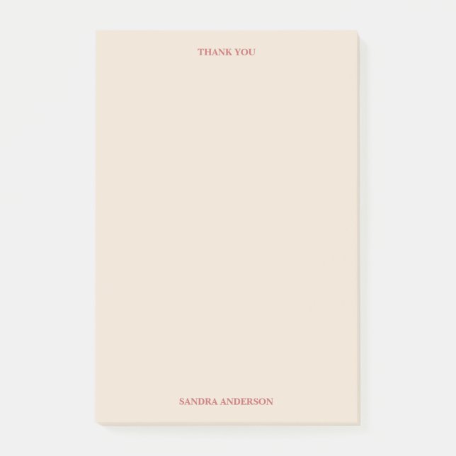 Minimal Thank You  Post-it Notes (Front)