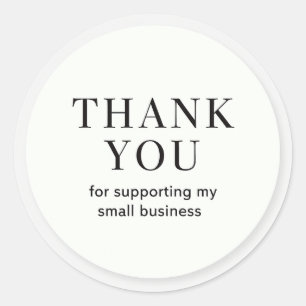 Minimal thank you small business sticker