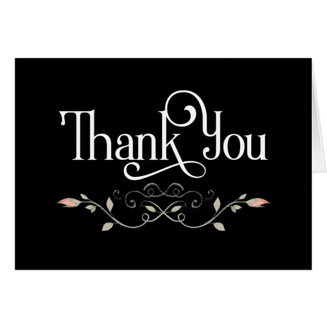 Minimal Thank You Typography with Floral Scroll (Front Horizontal)