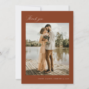 Minimal Thank you Wedding Photo Announcement Card