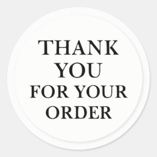 Minimal thanks for your order sticker