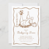 Minimal Thanksgiving Dinner Invitation