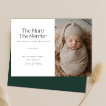 Minimal The More The Merrier Christmas Baby Birth