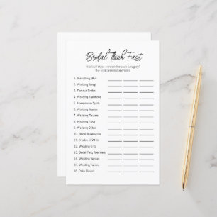 Minimal "Think Fast" Bridal Shower Game