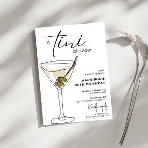 Minimal 'tini bit older! Cocktail Birthday Party Invitation